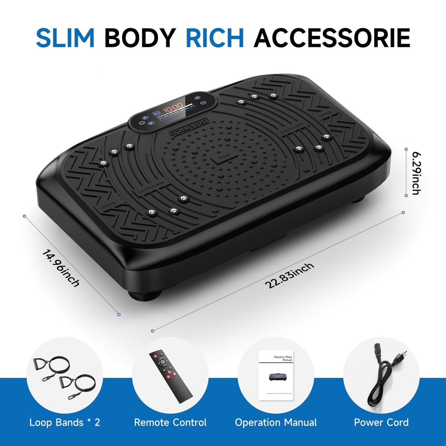 Vibration Plate Exercise Machine Weight Loss, Full Body Workout Vibration Plate Lymphatic Drainage, 199 Adjustable Speeds Power Shaping Waver Vibrating Plate 450 Lbs Capacity Fitness Platform Black